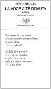 Tapa de La voce a te dovuta. Testo spagnolo a fronte