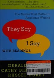 Tapa de "They say / I say" with readings