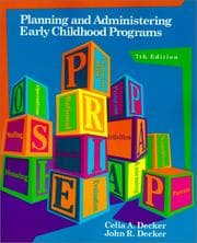 Tapa de Planning and administering early childhood programs