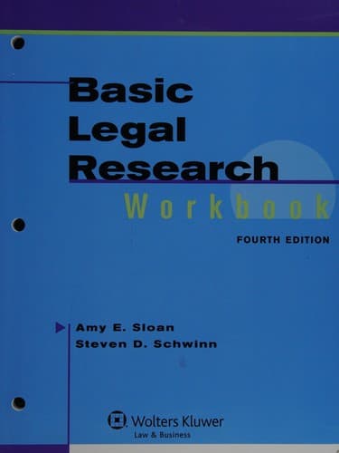 Tapa de Basic legal research workbook