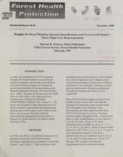 Tapa de Douglas-fir dwarf mistletoe spread, intensification, and tree growth impact