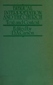 Tapa de Biblical interpretation and the church