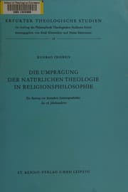 Tapa de Die umpraegung der natuerlichen theologie in religionsphilosophie