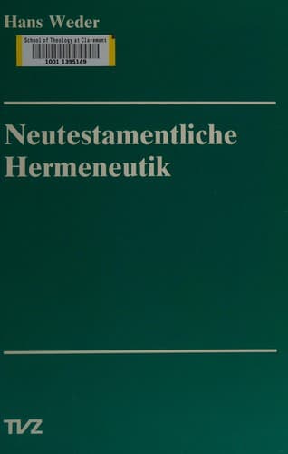 Tapa de Neutestamentliche Hermeneutik