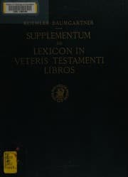 Tapa de Supplementum ad Lexicon in Veteris Testamenti libros