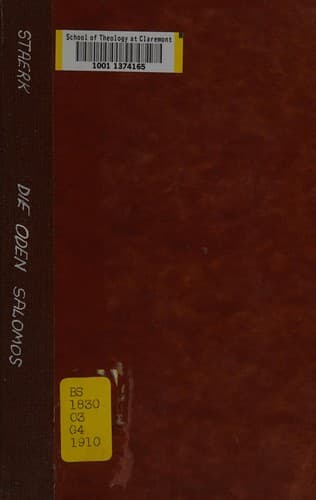 Tapa de Die Oden Salomos