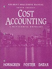 Tapa de Cost Accounting : Student Solutions Manual