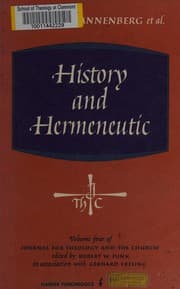 Tapa de History and hermeneutic