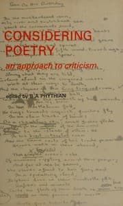 Tapa de Considering Poetry (New School)