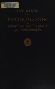 Tapa de Psychologie de Grégoire Aboulfaradj dit Barhebraeus