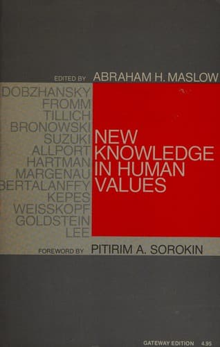 Tapa de New Knowledge in Human Values