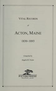 Tapa de Vital Records of Acton, Maine, 1830-1893
