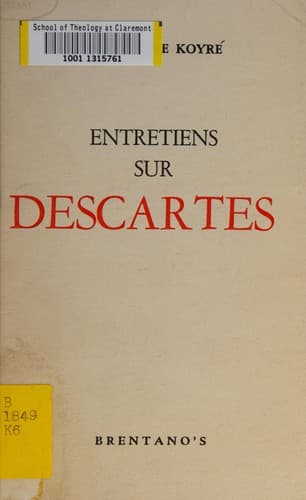 Tapa de Entretiens sur Descartes