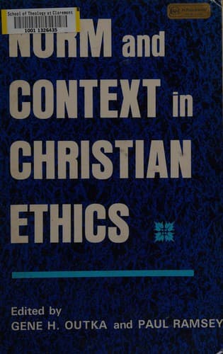 Tapa de Norm and context in Christian ethics