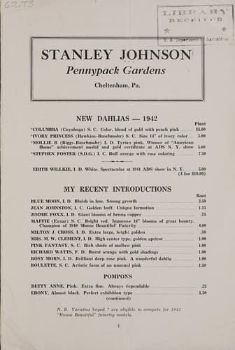 Tapa de New dahlias, 1942