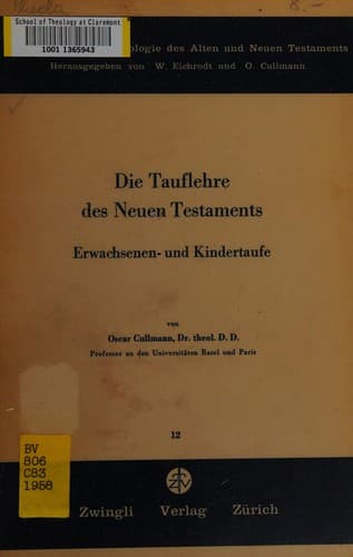 Tapa de Die Tauflehre des Neuen Testaments
