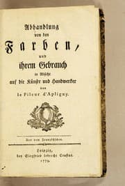 Tapa de Abhandlung von den Farben, und ihrem Gebrauch in Absicht auf die Künste und Handwerker