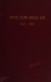 Tapa de British North America acts, 1867-1907