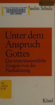 Tapa de Unter dem Anspruch Gottes
