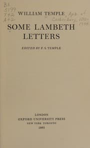 Tapa de Some Lambeth letters