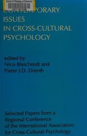 Tapa de Contemporary issues in cross-cultural psychology