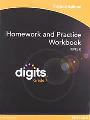 Tapa de DIGI 2013 NATL DIGITS HOMEWORK & PRAC WBK GRADE 7 LEVEL K 2013 WKB G7