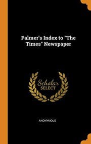 Tapa de Palmer's Index to the Times Newspaper