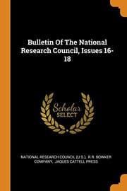 Tapa de Bulletin of the National Research Council, Issues 16-18