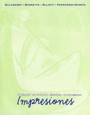 Tapa de Student activities manual to accompany Impressiones