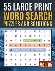 Tapa de 55 Large Print Word Search Puzzles and Solutions