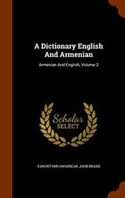 Tapa de A Dictionary English And Armenian
