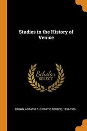 Tapa de Studies in the History of Venice