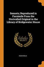 Tapa de Sonnets; Reproduced in Facsimile from the Unrivalled Original in the Library of Bridgewater House