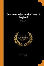 Tapa de Commentaries on the Laws of England; Volume 1