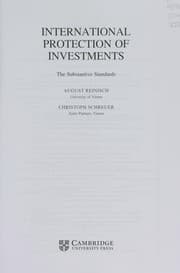 Tapa de International Protection of Investments