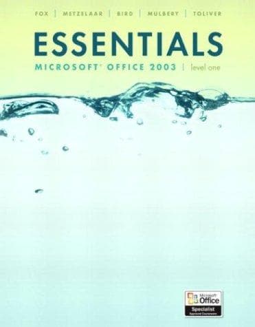 Tapa de Essentials Microsoft Office Word 2003.
