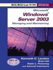 Tapa de Managing and maintaining a Microsoft Windows Server 2003 environment
