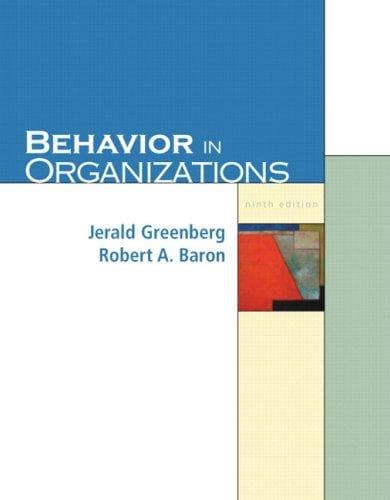 Tapa de Behavior in Organizations (9th Edition)