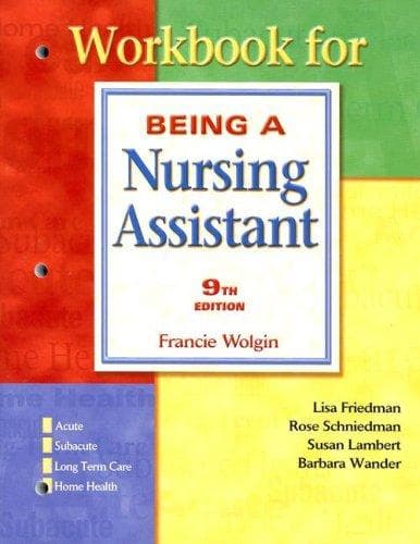 Tapa de Workbook for Being a Nursing Assistant