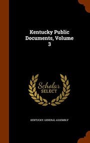 Tapa de Kentucky Public Documents, Volume 3