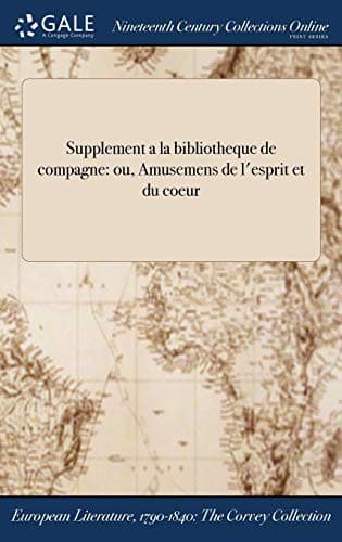 Tapa de Supplement a la bibliotheque de compagne