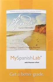 Tapa de MyLab Spanish with Pearson eText -- Access Card -- for ¡Anda! Curso intermedio