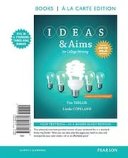 Tapa de IDEAS & Aims For College Writing, Books a la Carte Edition, MLA Update