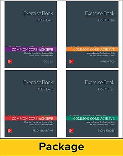 Tapa de Common Core Achieve, HiSET Exercise Book 25 Copy Set
