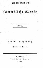 Tapa de Jean Paul's sämmtliche Werke - XVII