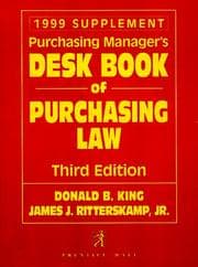 Tapa de Purchasing Manager's Desk Book of Purchasing Law, 1999 Cumulative Supplement