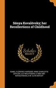 Tapa de Sónya Kovalévsky; her Recollections of Childhood