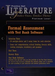 Tapa de Prentice Hall Literature--Timeless Voices, Timeless Themes--Formal Assessment--Platinum