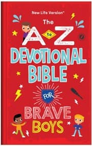 Tapa de The A to Z Devotional Bible for Brave Boys: New Life Version, Paper over boards