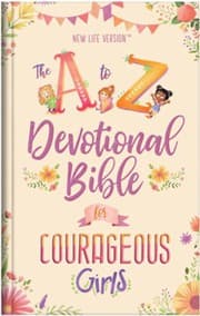 Tapa de The A to Z Devotional Bible for Courageous Girls: New Life Version, Paper over boards